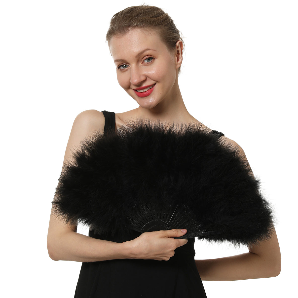 Large Marabou Feather Fan: Party, Wedding Decoration