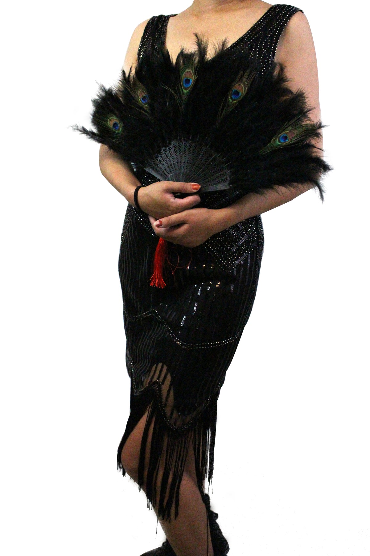 Peacock Marabou Feather Fan with Peacock Accent: Party, Wedding Decor