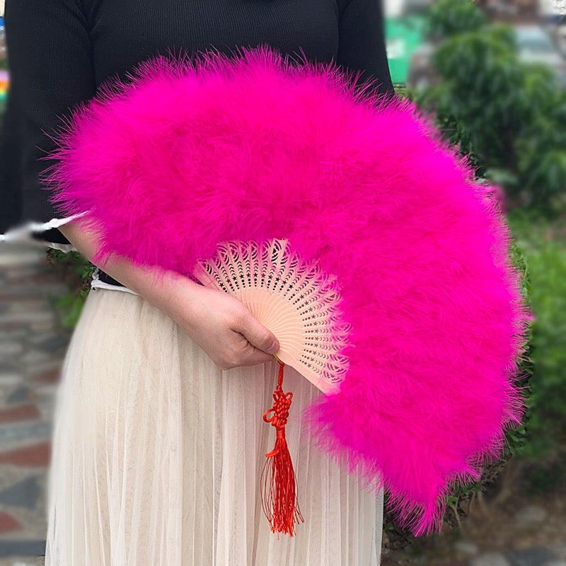 Large Marabou Feather Fan: Party, Wedding Decoration