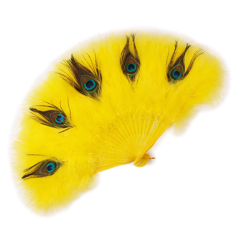 Peacock Marabou Feather Fan with Peacock Accent: Party, Wedding Decor