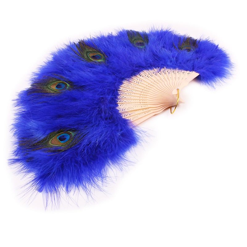 Peacock Marabou Feather Fan with Peacock Accent: Party, Wedding Decor