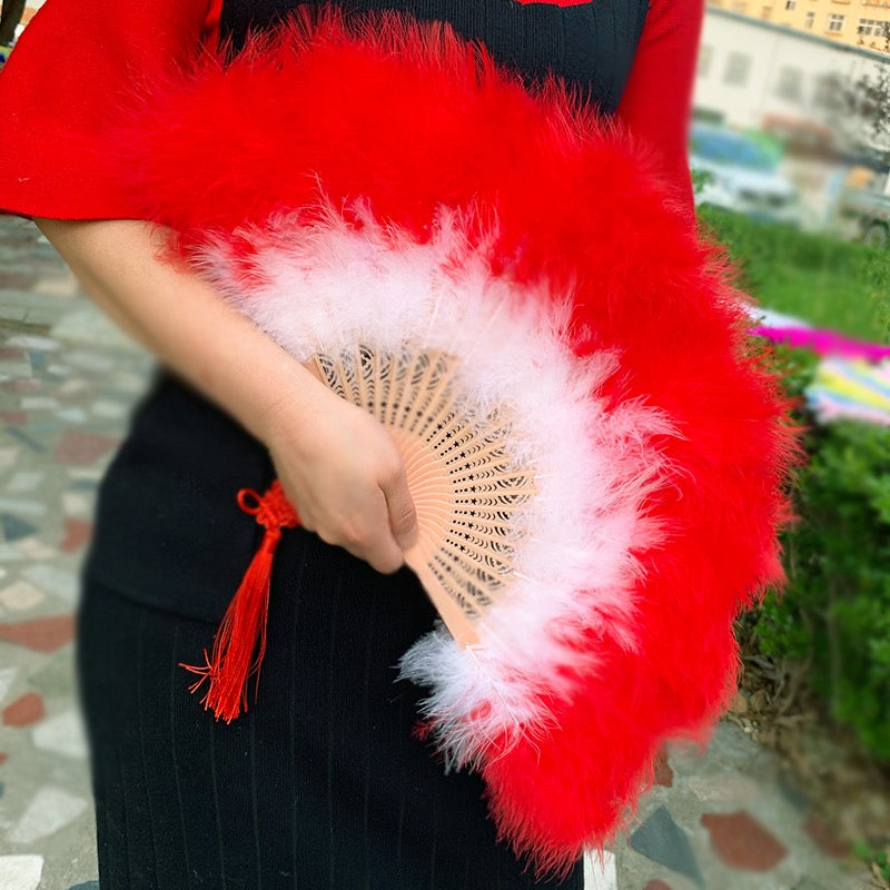 Large Marabou Feather Fan: Party, Wedding Decoration