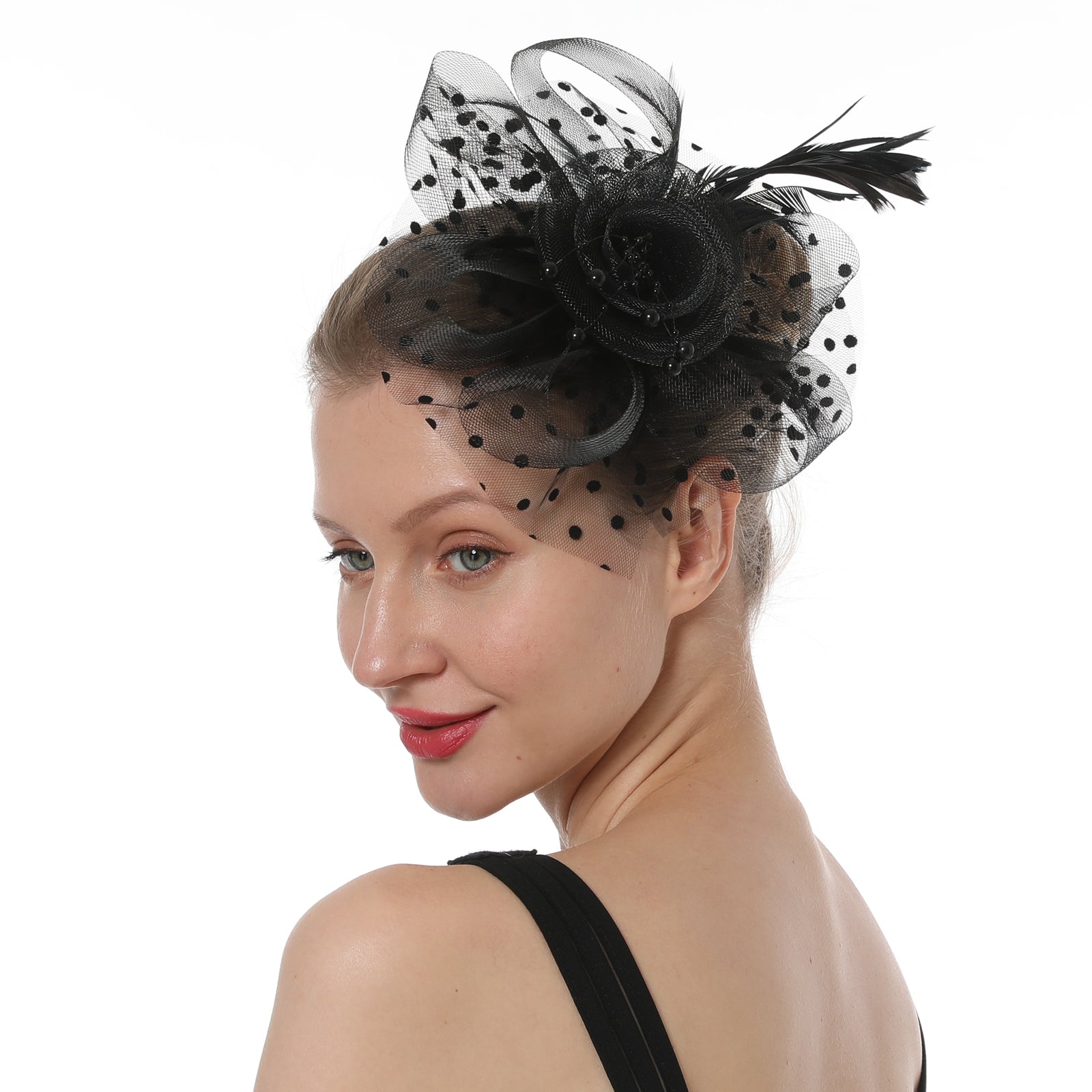 Feather Fascinator Hat, Kentucky Derby Tea Party Headband-1901