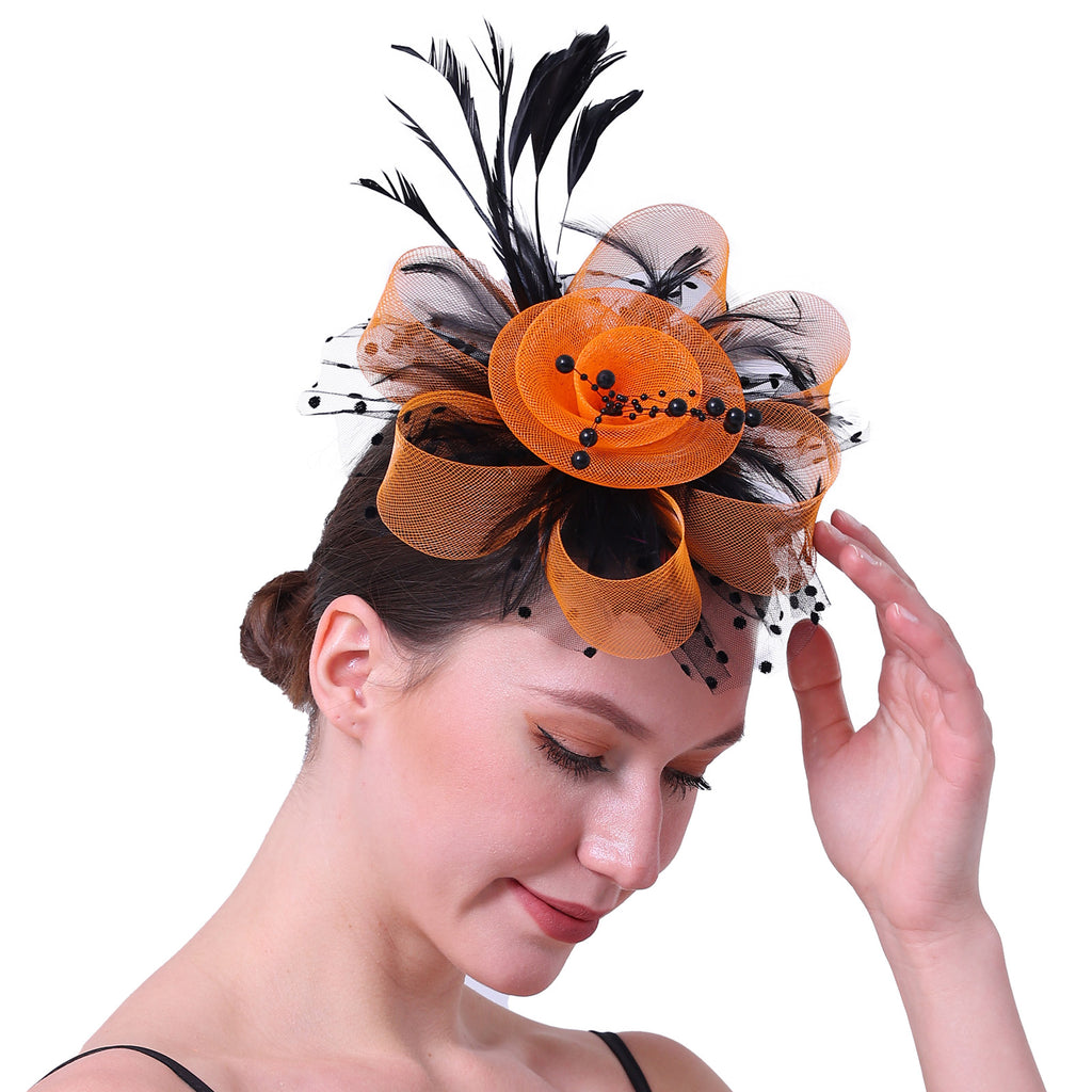 Feather Fascinator Hat, Kentucky Derby Tea Party Headband-1901