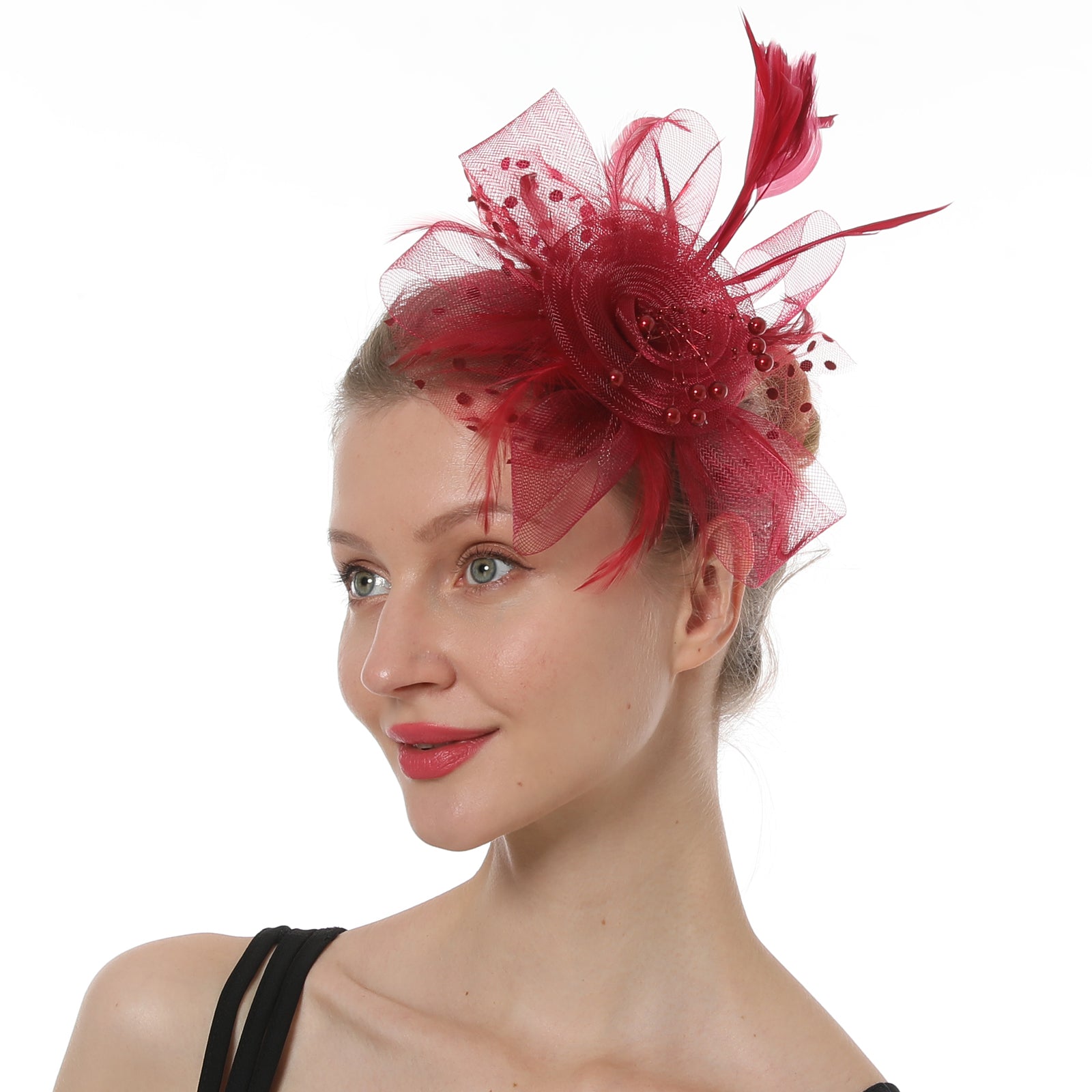Feather Fascinator Hat, Kentucky Derby Tea Party Headband-1901
