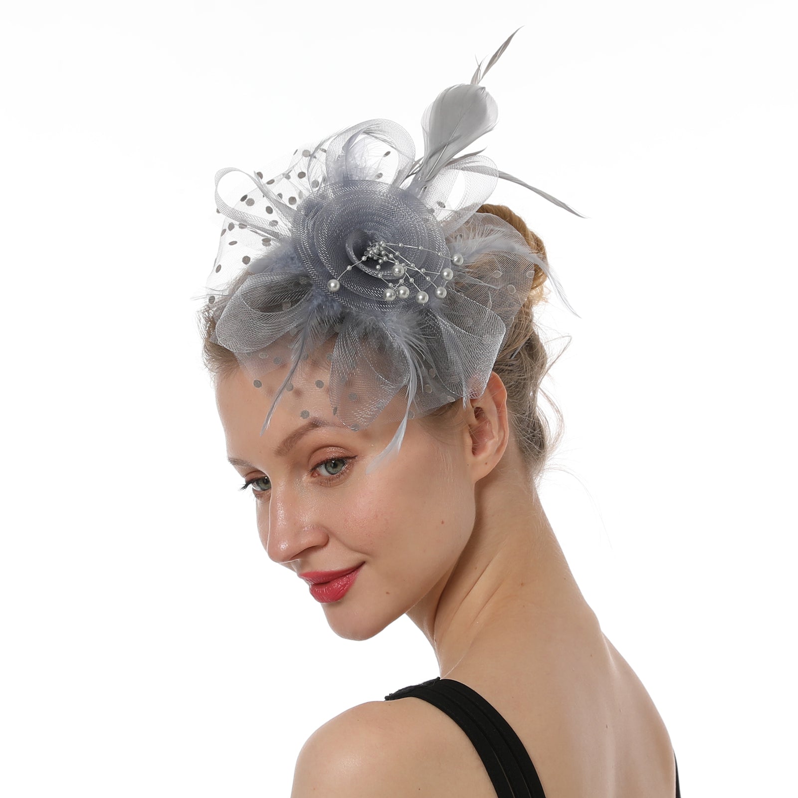 Feather Fascinator Hat, Kentucky Derby Tea Party Headband-1901