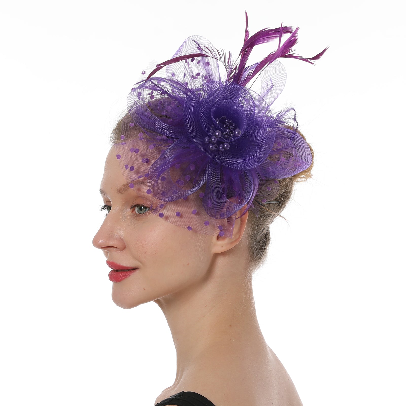 Feather Fascinator Hat, Kentucky Derby Tea Party Headband-1901